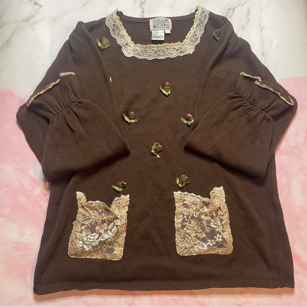 Vintage Lacy Afternoon cottagecore sweater